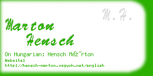 marton hensch business card